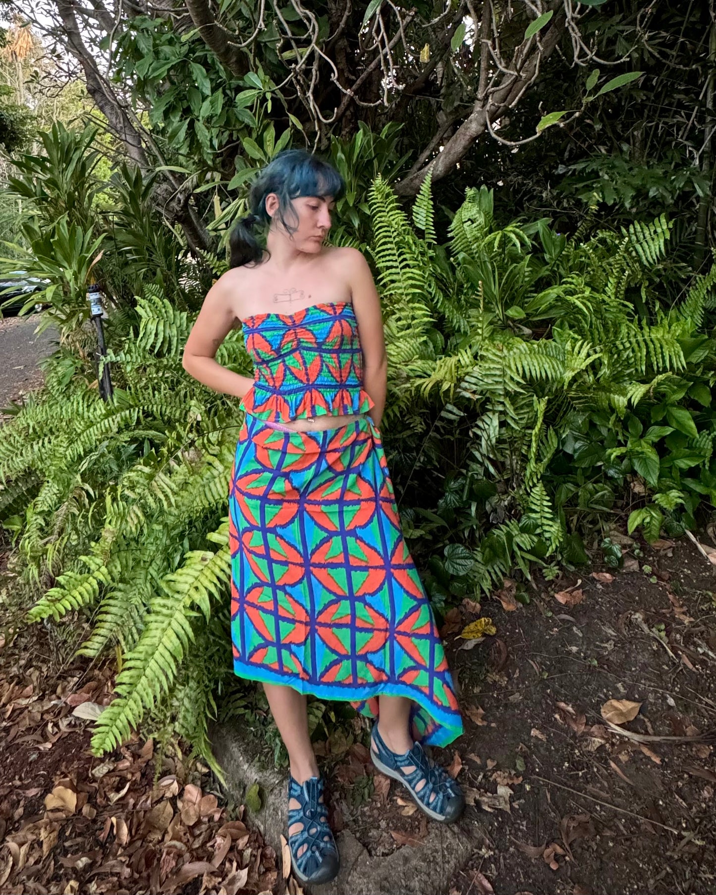 Breezeblock Shawl/ Half Sarong in Jungle Juice