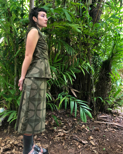 Urban Camo Midi A-line Skirt