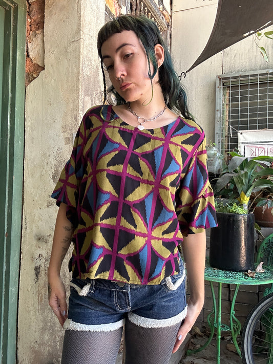 Ruffle top in Jewel spider