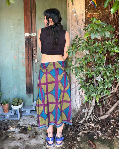 OG Ikat Midi A-line Skirt