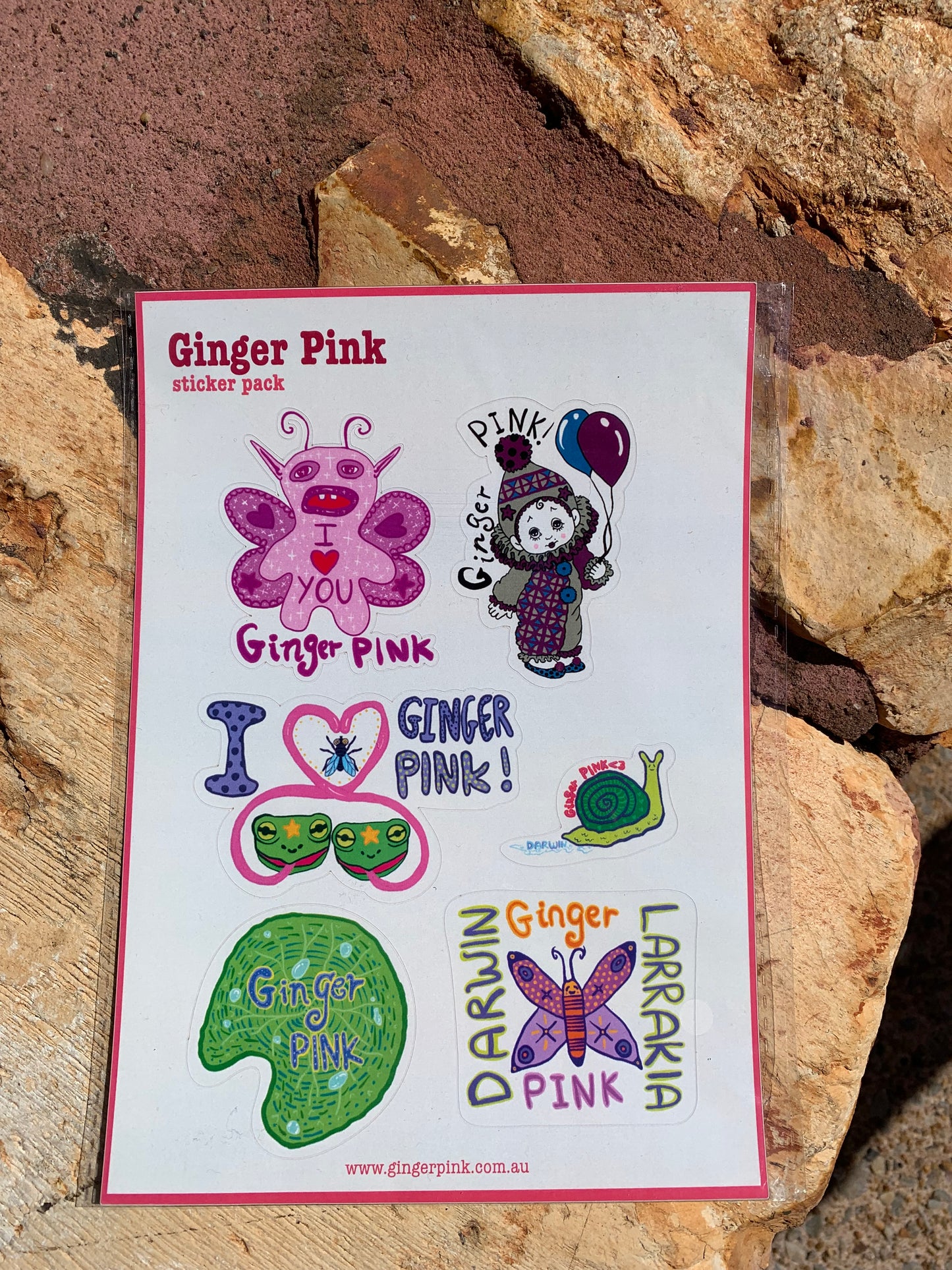 Ginger Pink sticker pack