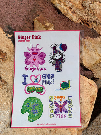 Ginger Pink sticker pack