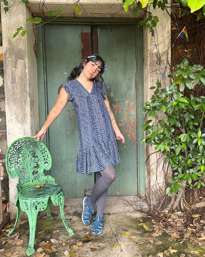 Gone Troppo dress in Blue Geo