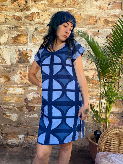 Hang Around Dress in Mood Indigo Above knee