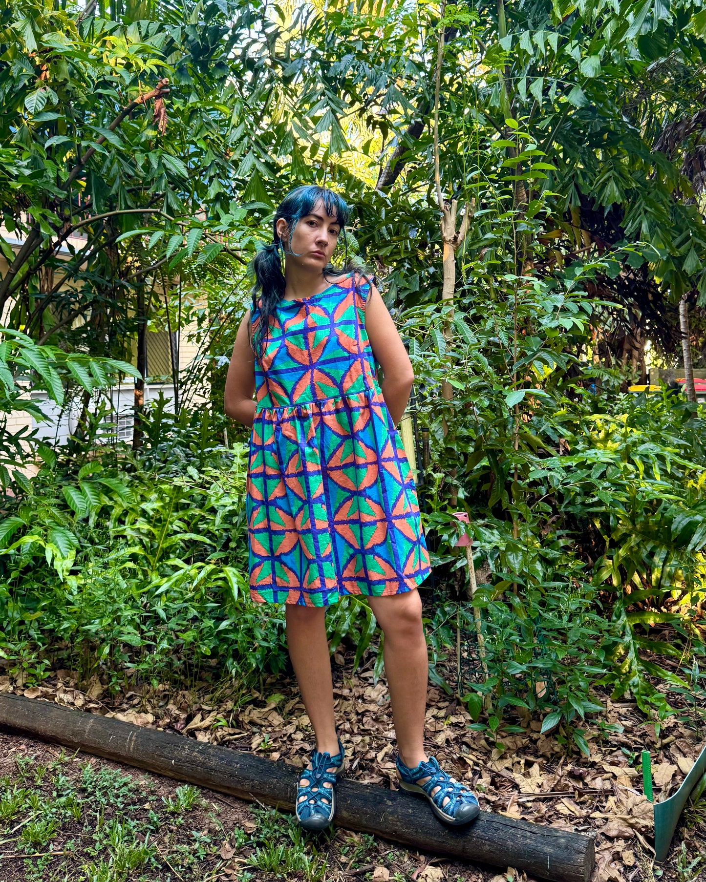 Play dress in Jungle Juice in 2 lengths