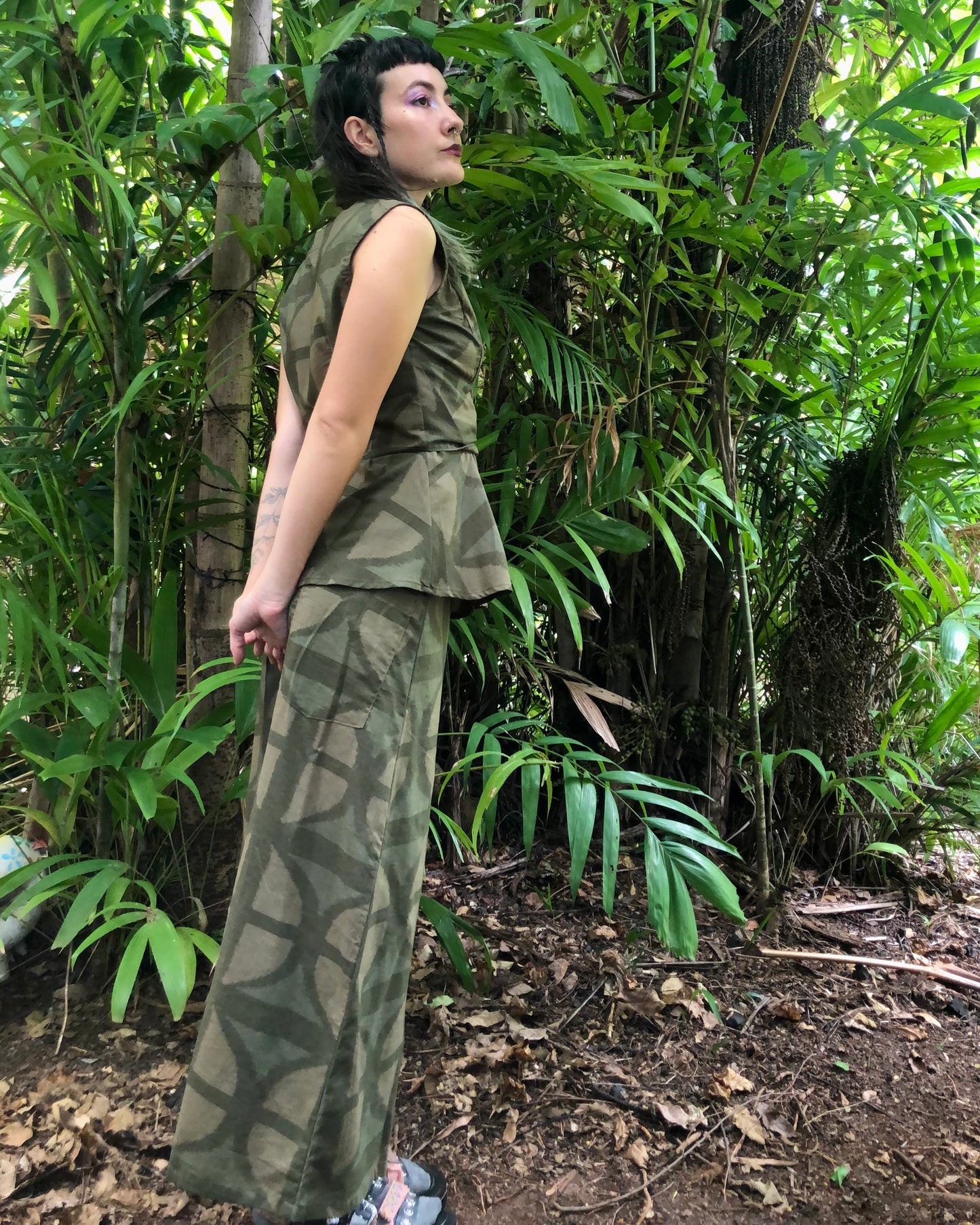 Urban Camo Long A-line Skirt