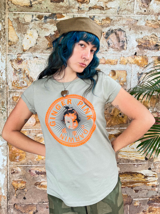GP Girl Logo Women's Rolled Sleeve Tee in Sage
