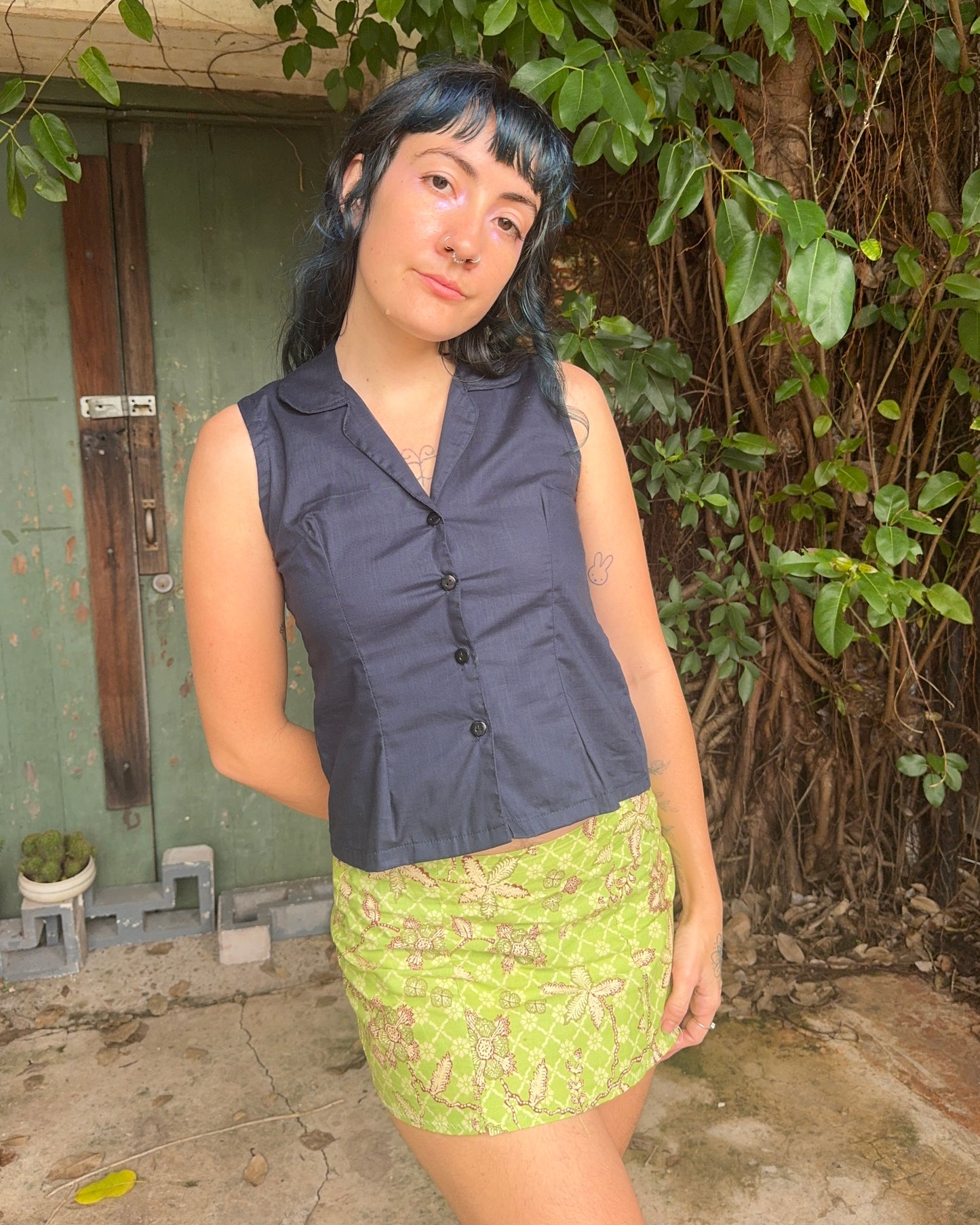 Matchi-Matchi Top in Navy Cotton