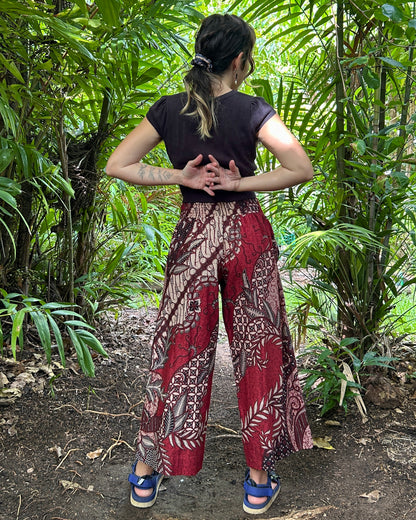 Red Swirl  Batik  Passion Pants