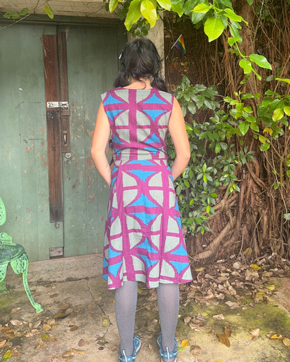 Knee Length Sleeveless Wrap Dress in Original BreezeBlock