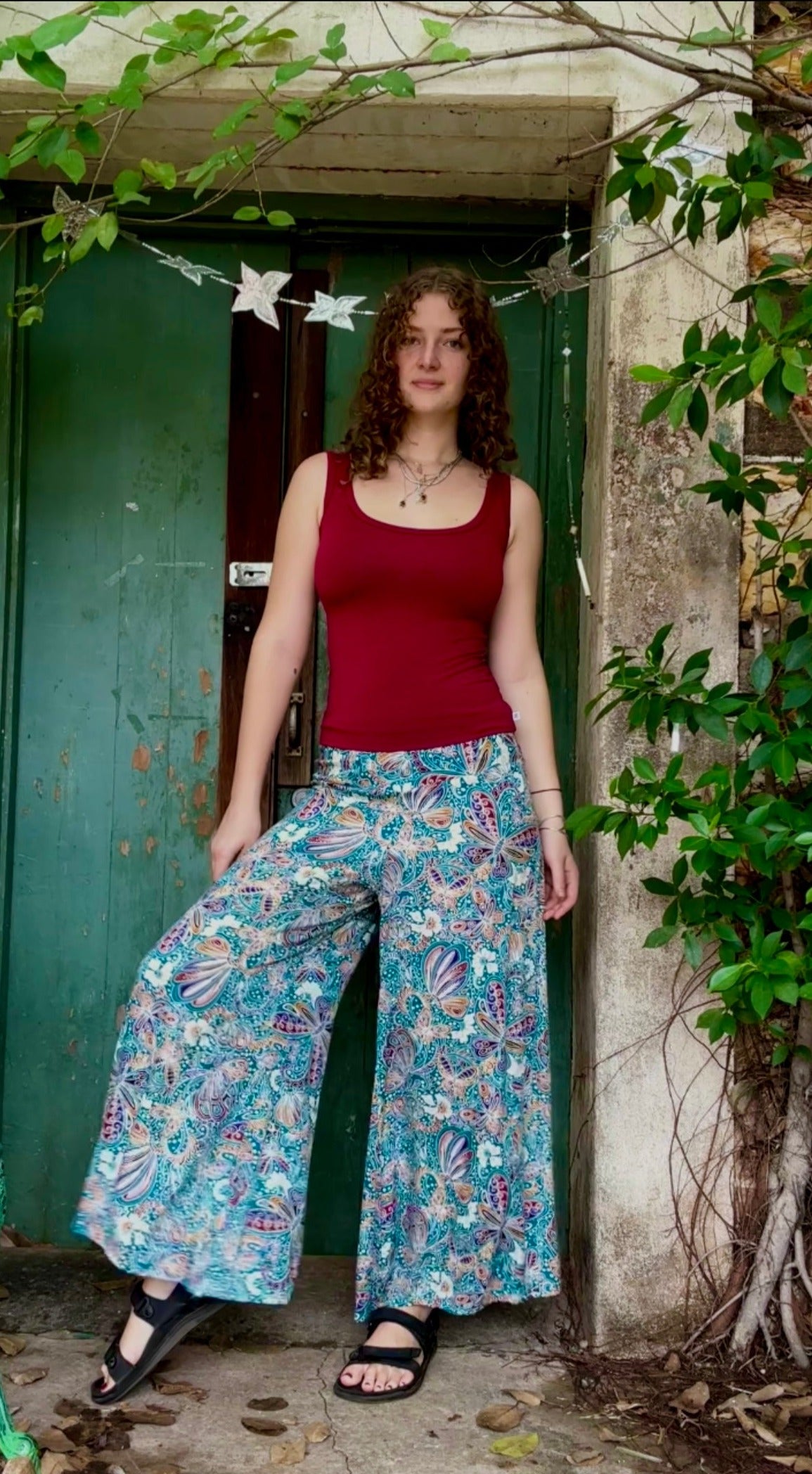 Classic Culottes In Bright Teal Butterflies 2 lengths