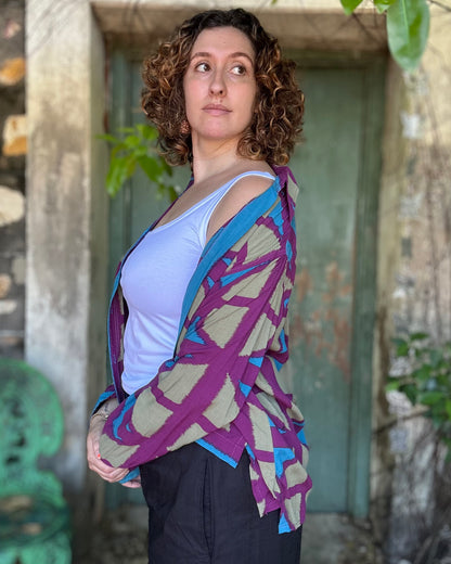 Rayon Breezeblock Long sleeve Button up Unisex Shirt