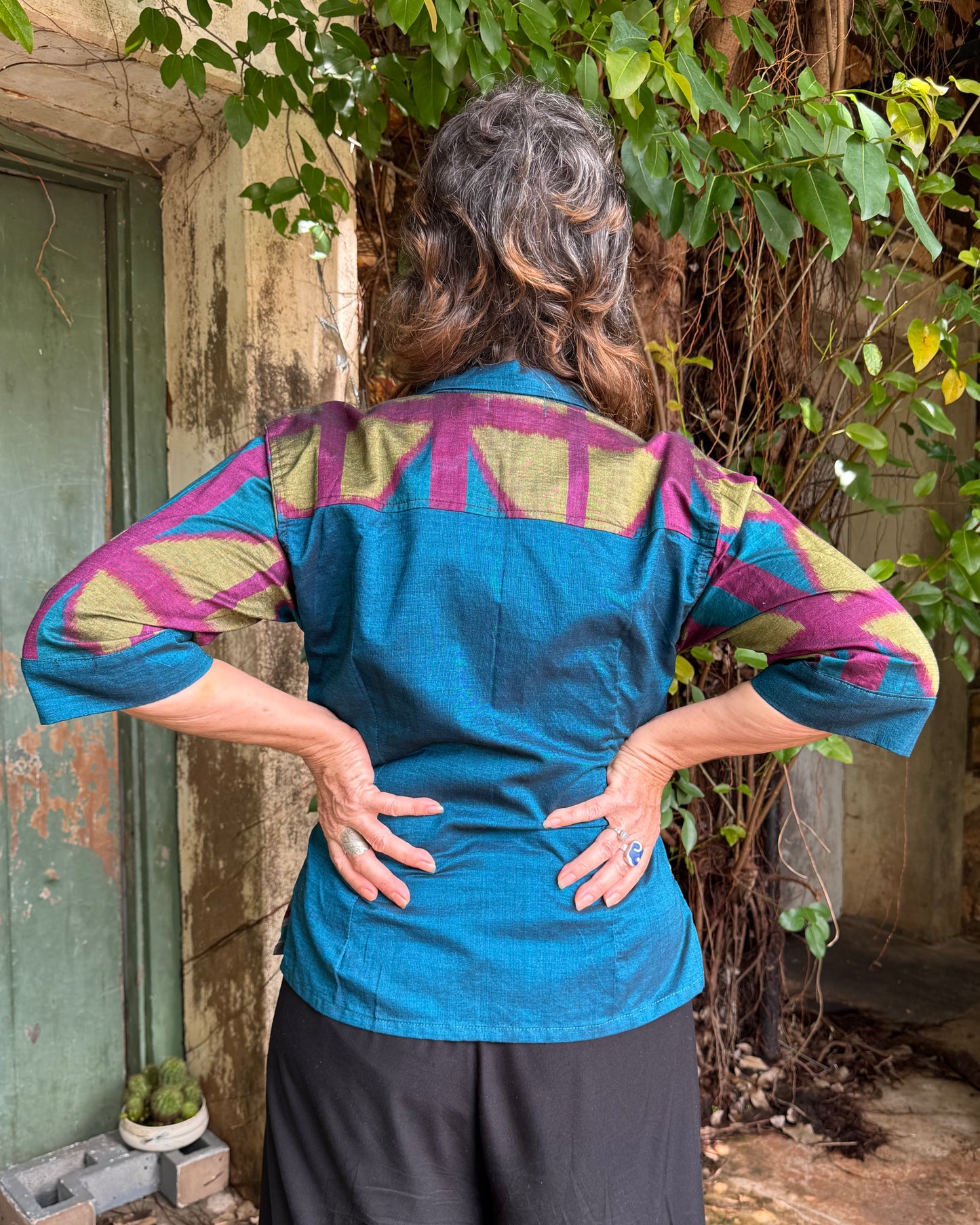 Ikat Button Up Top in 3 colour OG Breezeblock