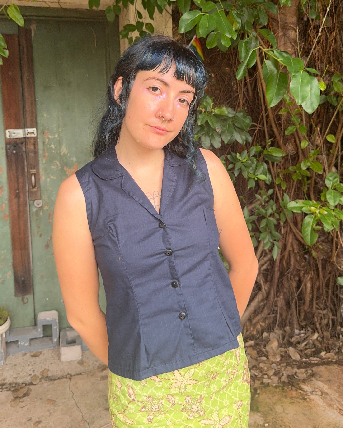 Matchi-Matchi Top in Navy Cotton