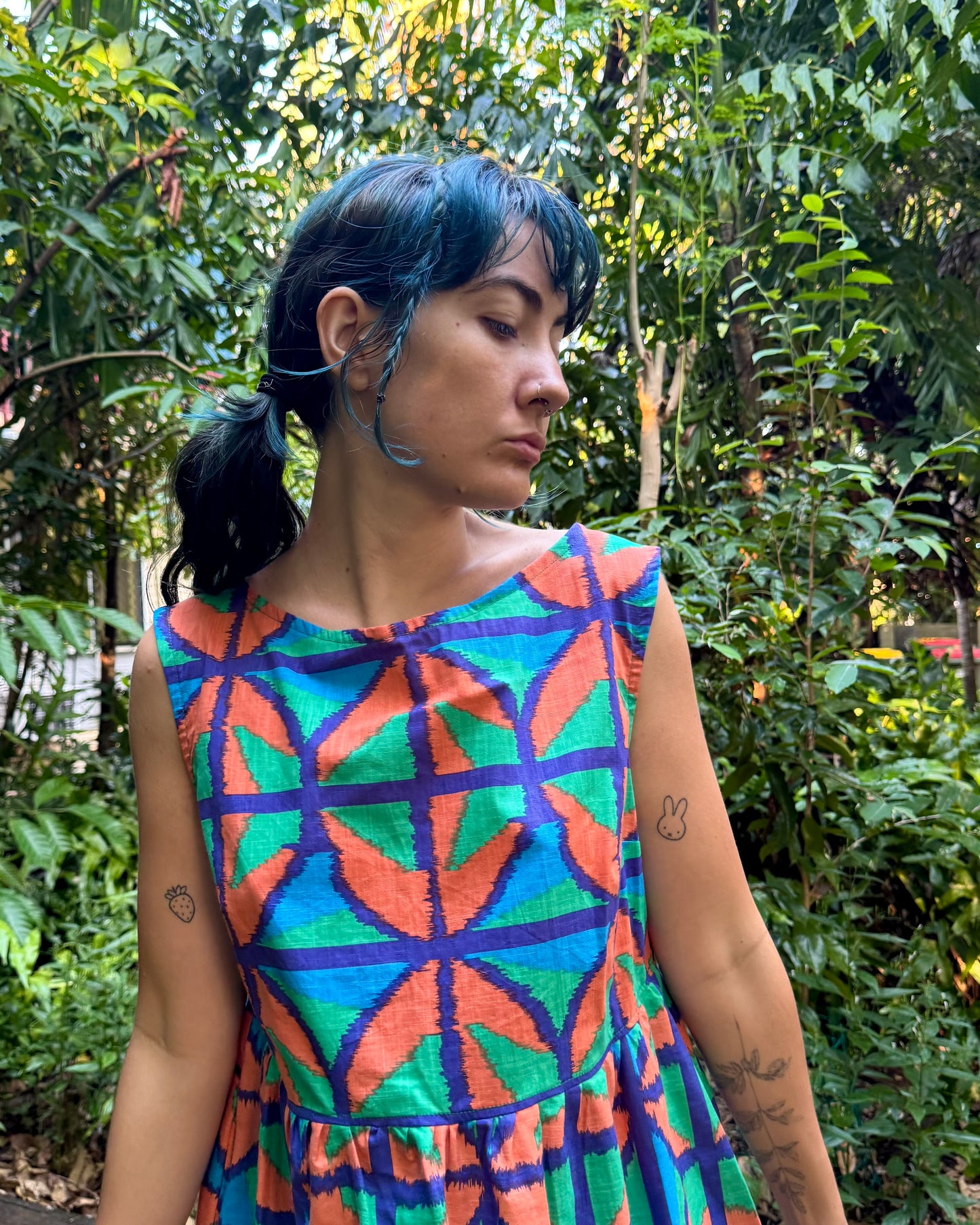 Play dress in Jungle Juice in 2 lengths
