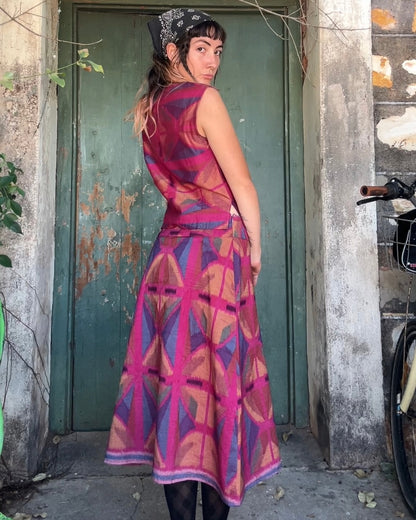 Ikat Midi A-line Skirt