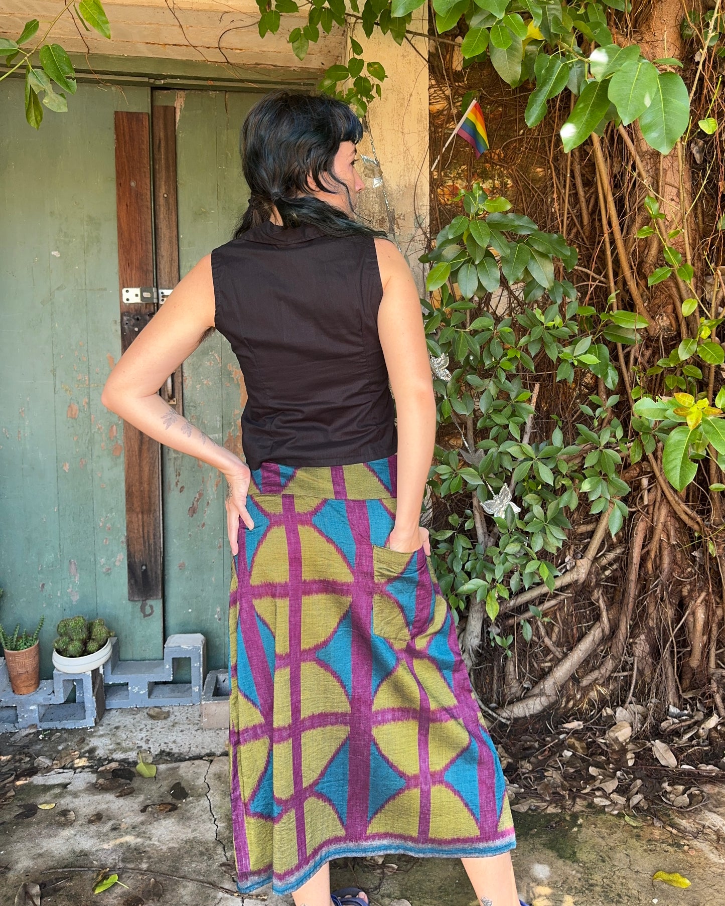 OG Ikat Midi A-line Skirt