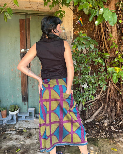 OG Ikat Midi A-line Skirt