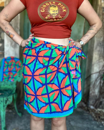 Breezeblock Shawl/ Half Sarong in Jungle Juice