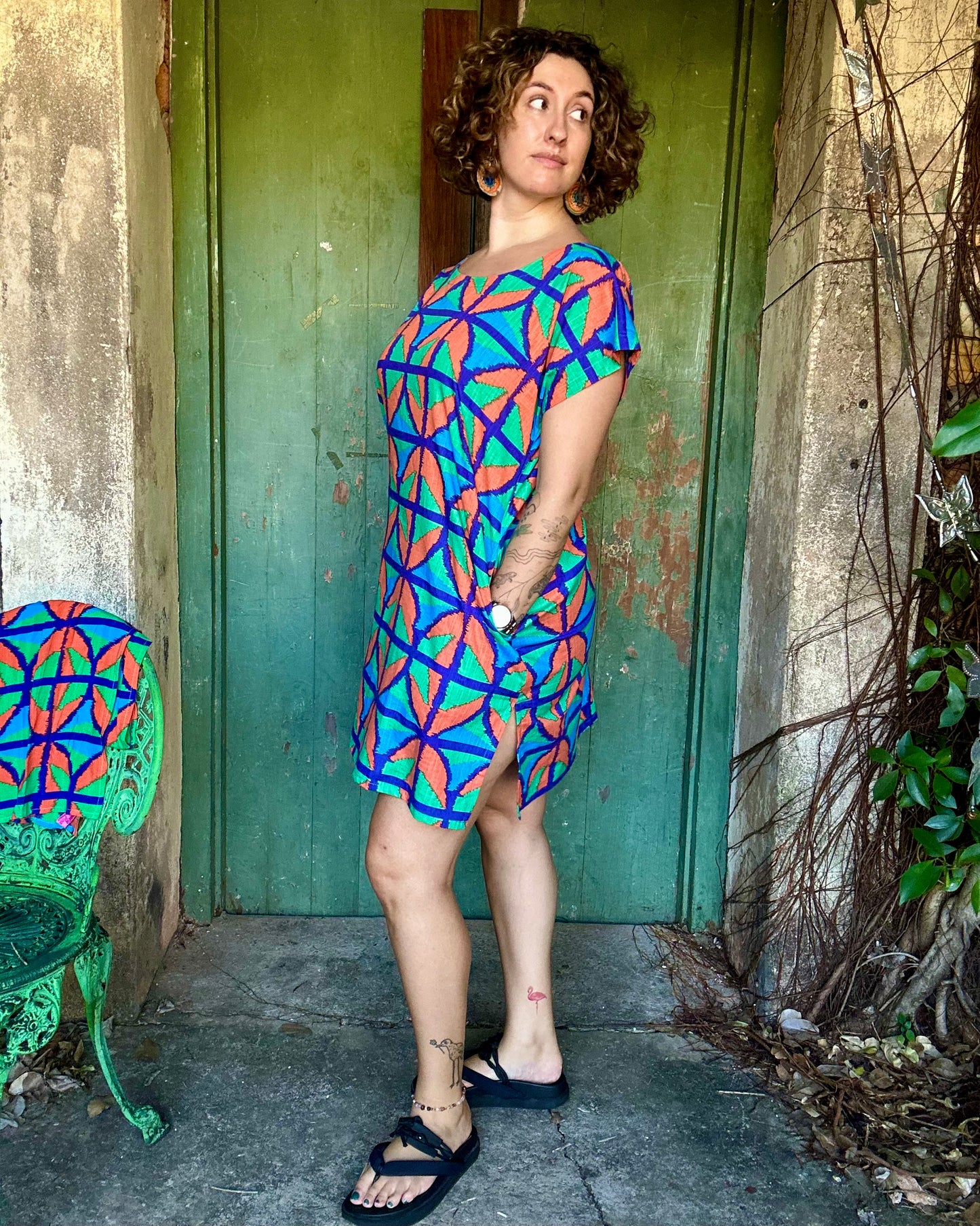 Hang Around Dress in Jungle Juice Above knee