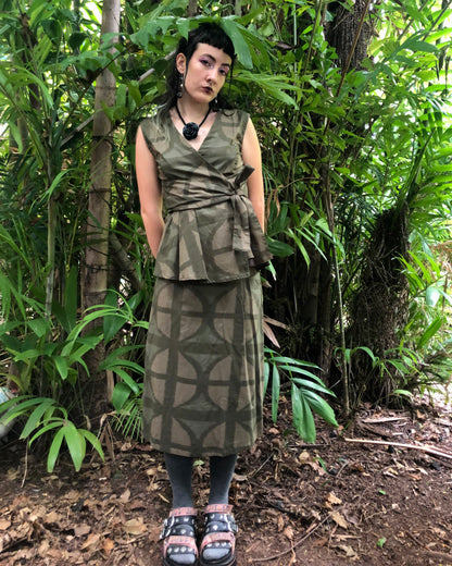 Urban Camo Midi A-line Skirt