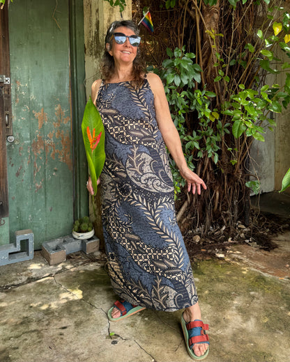 Hi-Lo dress in Red Swirl or Blue Swirl