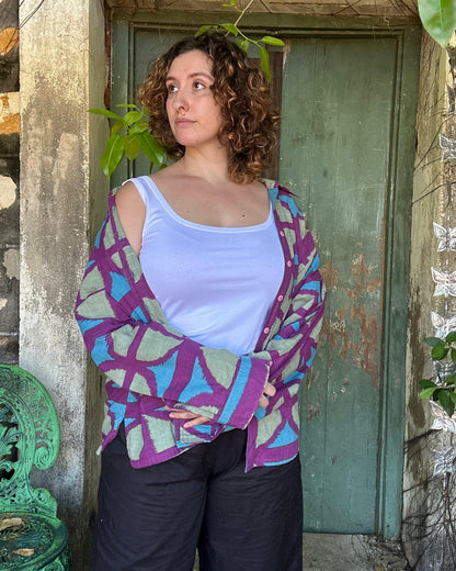 Cotton Breezeblock Long sleeve Button up Unisex Shirt