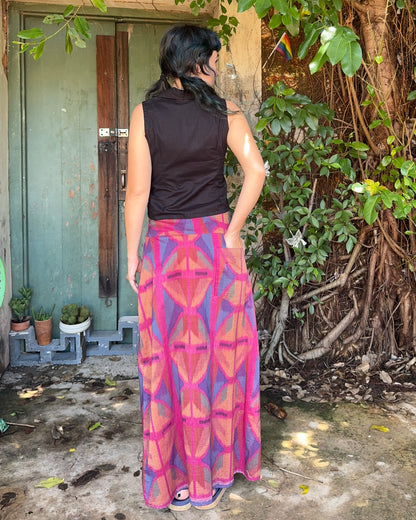 Ikat Maxi A-line Skirt