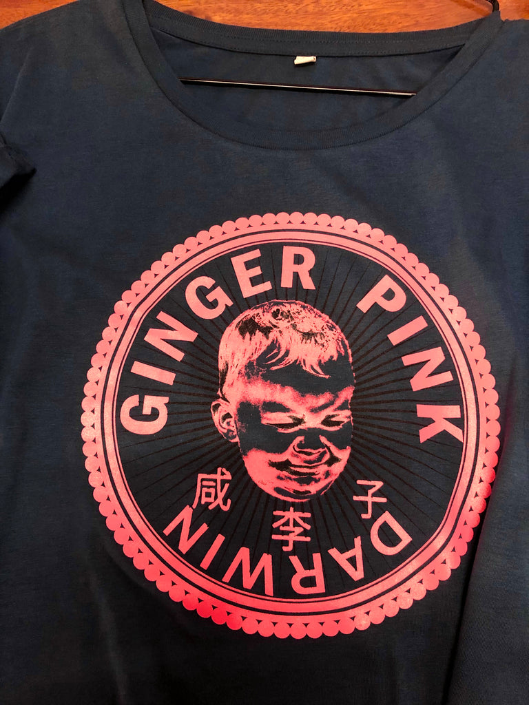 GP (Boy or Girl Logo) Women's Rolled Sleeve Tee in Various Colours - Ginger Pink Darwin - ethical fashion - darwin clothing shop - darwin clothing store - darwin fashion