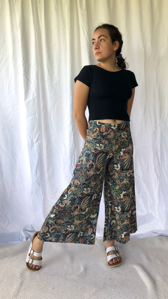 Classic Culottes 2 Lengths in Black Butterflies - Ginger Pink Darwin - ethical fashion - darwin clothing shop - darwin clothing store - darwin fashion