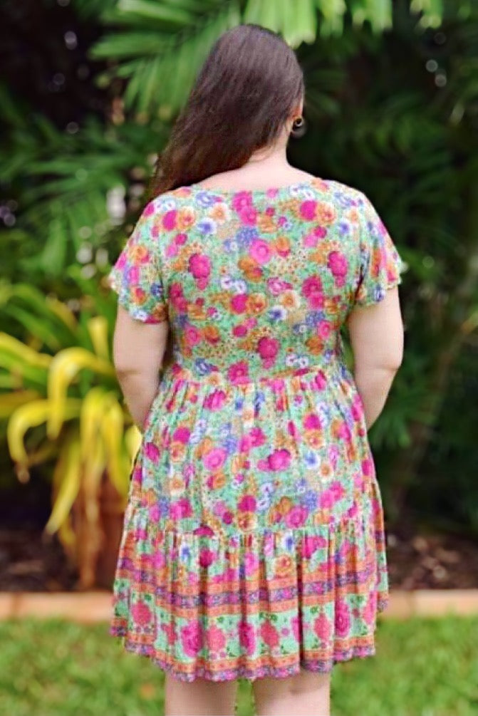 CRY BABY Dress in Gypsy Green ON SALE - Ginger Pink Darwin - ethical fashion - darwin clothing shop - darwin clothing store - darwin fashion
