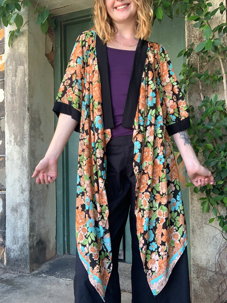 Shady Karamo Kimono in Retro Autumn - Ginger Pink Darwin - ethical fashion - darwin clothing shop - darwin clothing store - darwin fashion