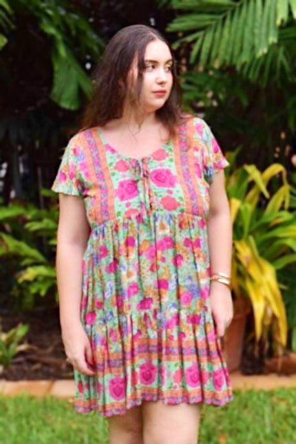 CRY BABY Dress in Gypsy Green ON SALE - Ginger Pink Darwin - ethical fashion - darwin clothing shop - darwin clothing store - darwin fashion
