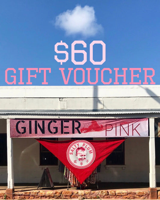 Ginger Pink Gift Voucher $60 - Ginger Pink Darwin - ethical fashion - darwin clothing shop - darwin clothing store - darwin fashion